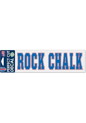 Kansas Jayhawks Rock Chalk 3x10 inch Auto Decal - Blue