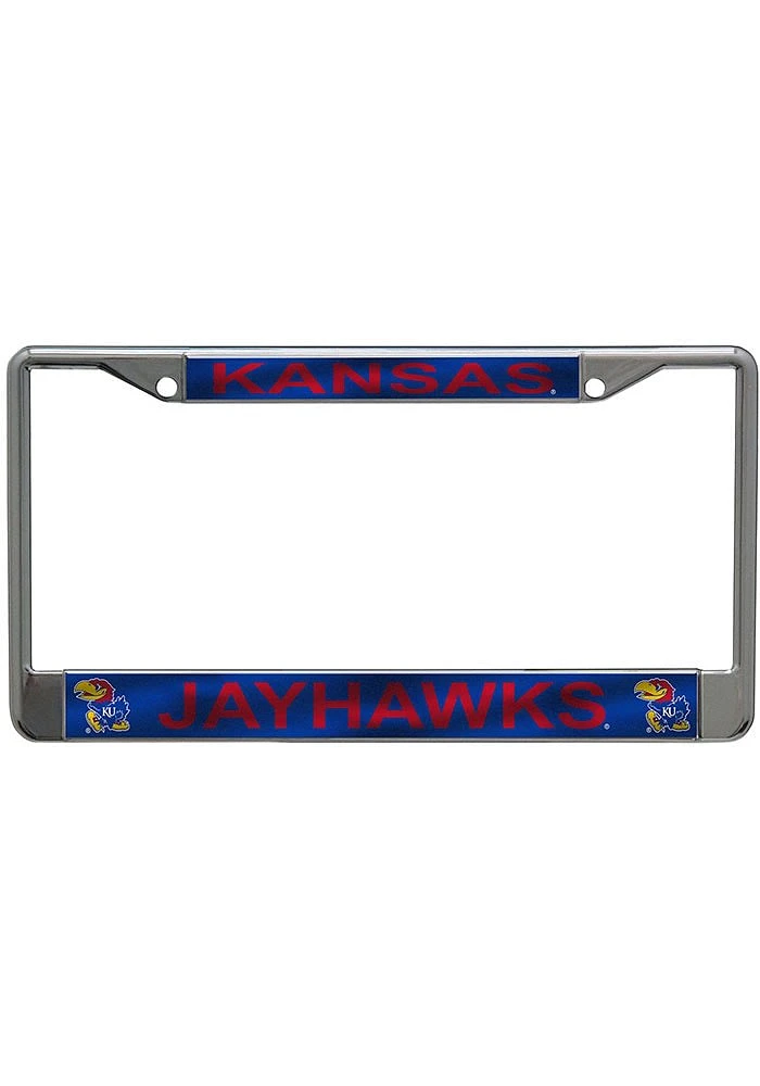 Kansas Jayhawks Printed License Plate Frame - Blue