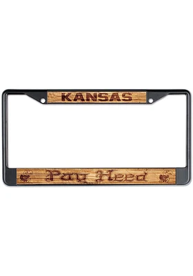 Kansas Jayhawks Wood License Plate Frame - Brown