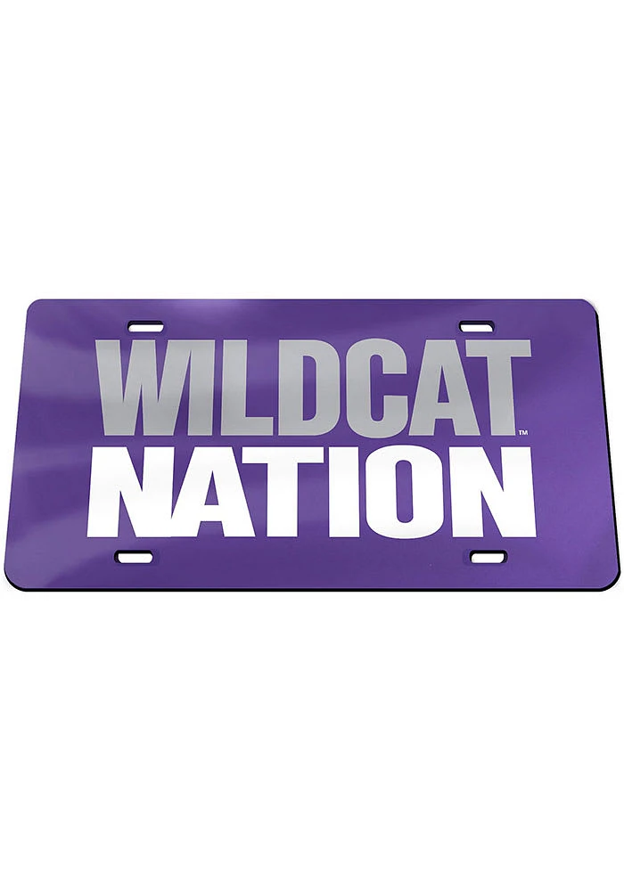 K-State Wildcats Purple Wildcat Nation Car Accessory License Plate