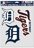 Detroit Tigers Triple Pack Auto Decal - Orange