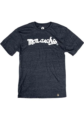 Rally Kansas City Monarchs Navy Blue Cursive Name Short Sleeve Fashion T Shirt