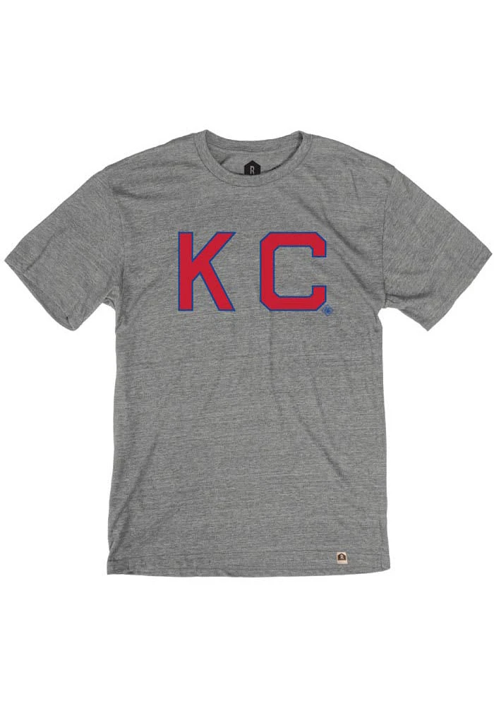 Rally Kansas City Monarchs Grey Skinny Block Short Sleeve Fashion T Shirt