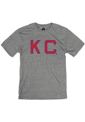 Rally Kansas City Monarchs Grey Skinny Block Short Sleeve Fashion T Shirt