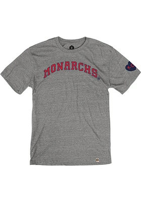 Rally Kansas City Monarchs Grey Arched Heart Short Sleeve Fashion T Shirt