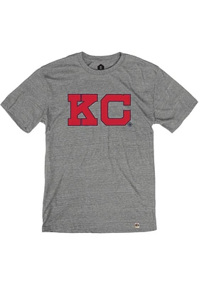 Rally Kansas City Monarchs Grey Thick Block Short Sleeve Fashion T Shirt