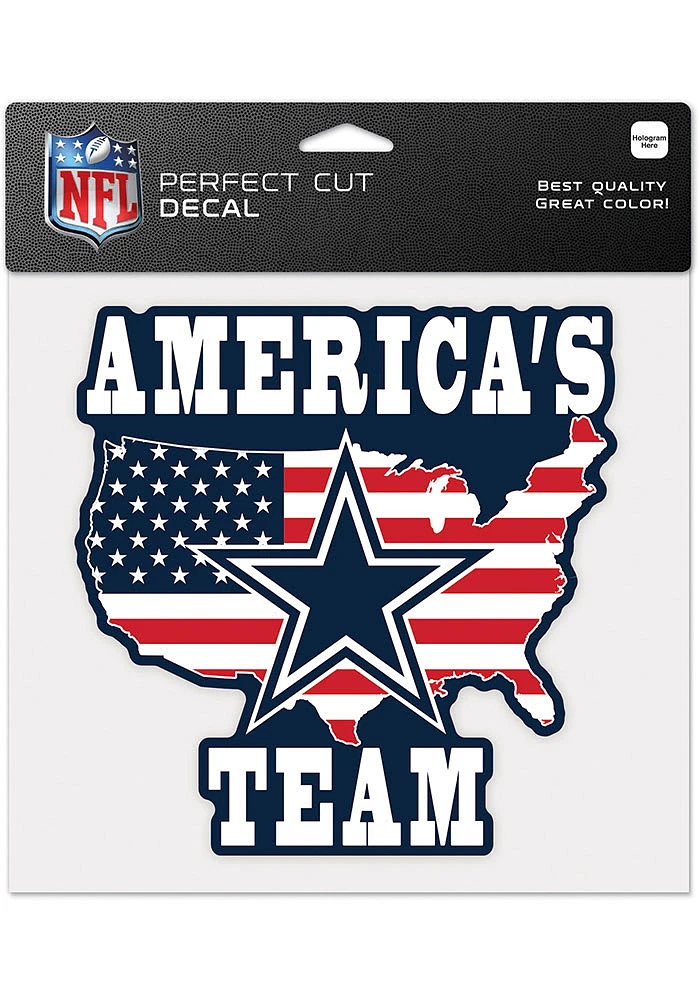 Dallas Cowboys 8x8 USA Slogan Auto Decal - Blue