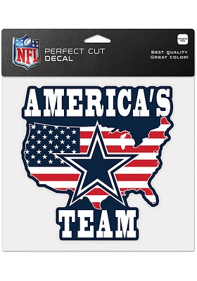 Dallas Cowboys 8x8 USA Slogan Auto Decal - Blue