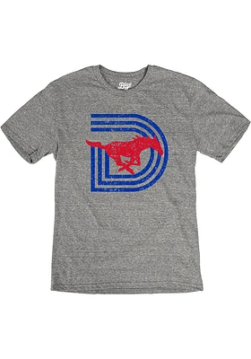SMU Mustangs Grey Dallas Logo Short Sleeve Fashion T Shirt