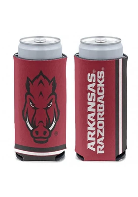 Arkansas Razorbacks Striped Primary Logo Slim Coolie