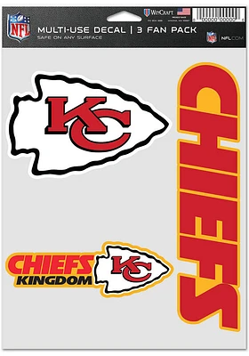 Kansas City Chiefs Triple Pack Auto Decal - Red