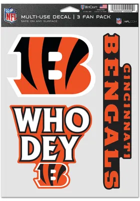 Cincinnati Bengals Triple Pack Auto Decal - Orange