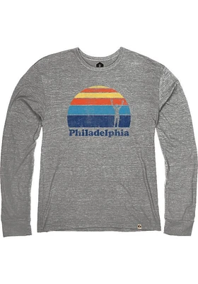 Rally Philadelphia Grey Rocky Sunset Long Sleeve Fashion T Shirt