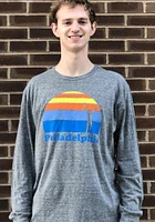 Rally Philadelphia Grey Rocky Sunset Long Sleeve Fashion T Shirt