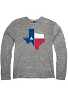 Rally Texas Grey Flag State Shape Long Sleeve Fashion T Shirt