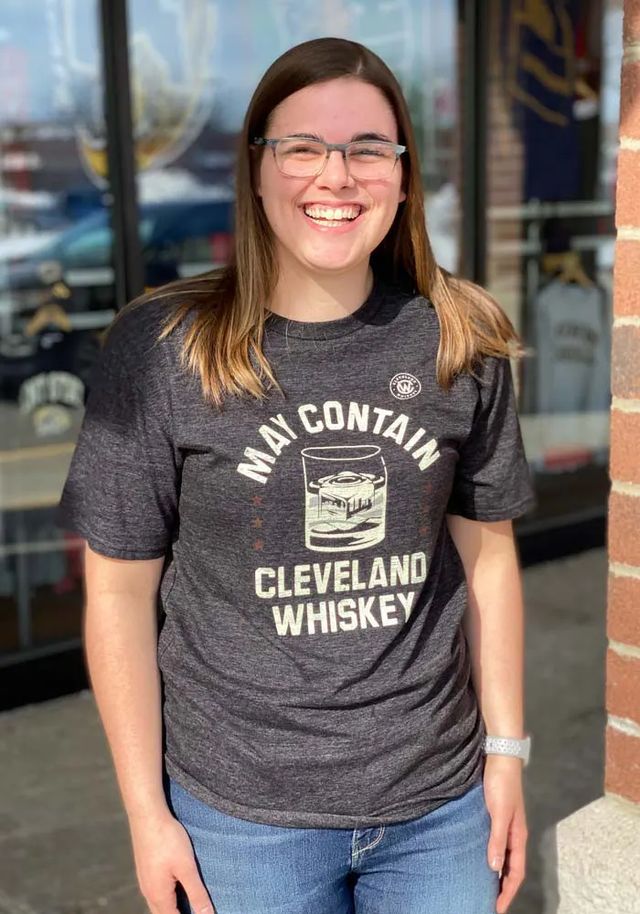 Cleveland Whiskey Heather Black May Contain Short Sleeve T Shirt