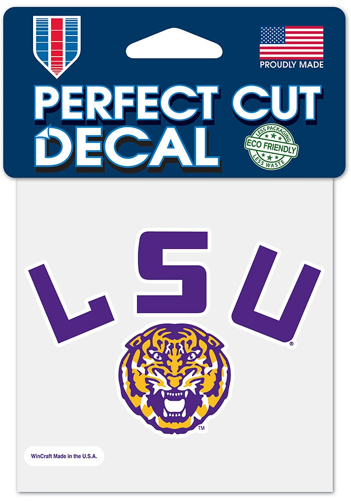 LSU Tigers 4x4 Auto Logo Auto Decal - Purple