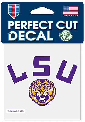 LSU Tigers 4x4 Auto Logo Auto Decal - Purple