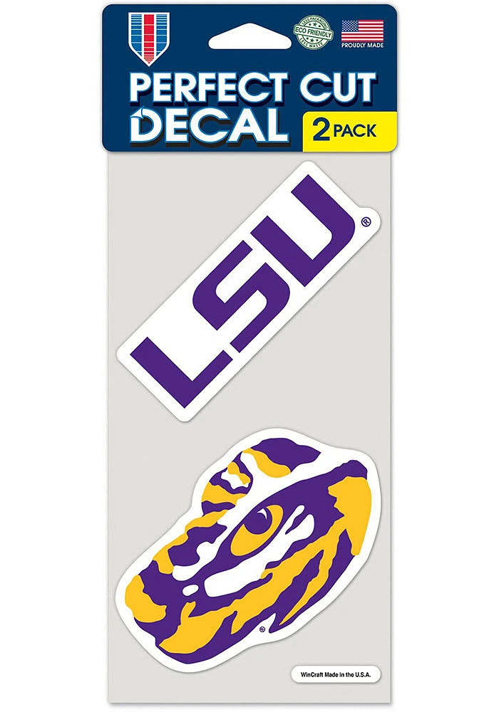 LSU Tigers 4x4 2 Pack Graphic Auto Decal - Purple