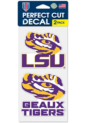 LSU Tigers 4x4 2 Pack Design Auto Decal - Purple