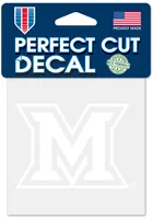 Miami RedHawks 4x4 White Auto Decal - White