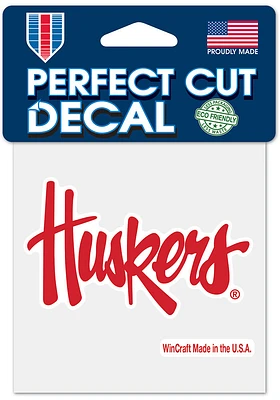 Nebraska Cornhuskers 4x4 Auto Decal - Red