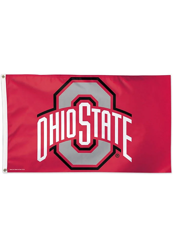 Ohio State Buckeyes 3x5 ft Deluxe Silk Screen Grommet Flag - Red
