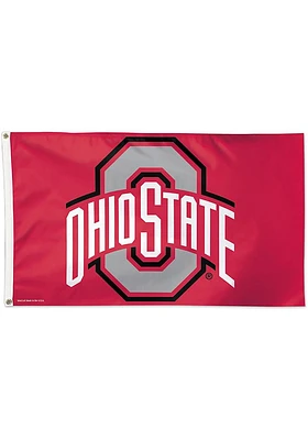Ohio State Buckeyes 3x5 ft Deluxe Silk Screen Grommet Flag - Red