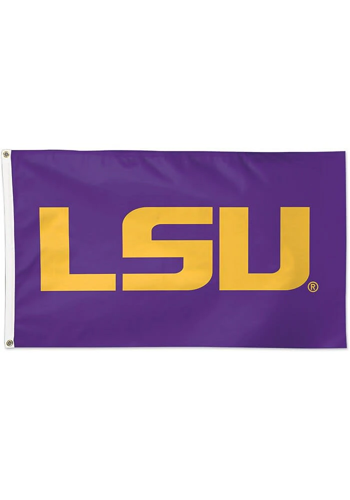 LSU Tigers 3x5 ft Deluxe Silk Screen Grommet Flag - Purple