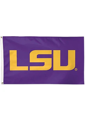 LSU Tigers 3x5 ft Deluxe Silk Screen Grommet Flag - Purple