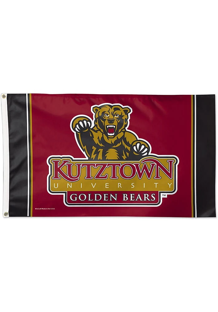 Kutztown University 3x5 Deluxe Silk Screen Grommet Flag - Maroon
