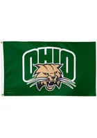 Ohio Bobcats 3x5 Deluxe Green Silk Screen Grommet Flag