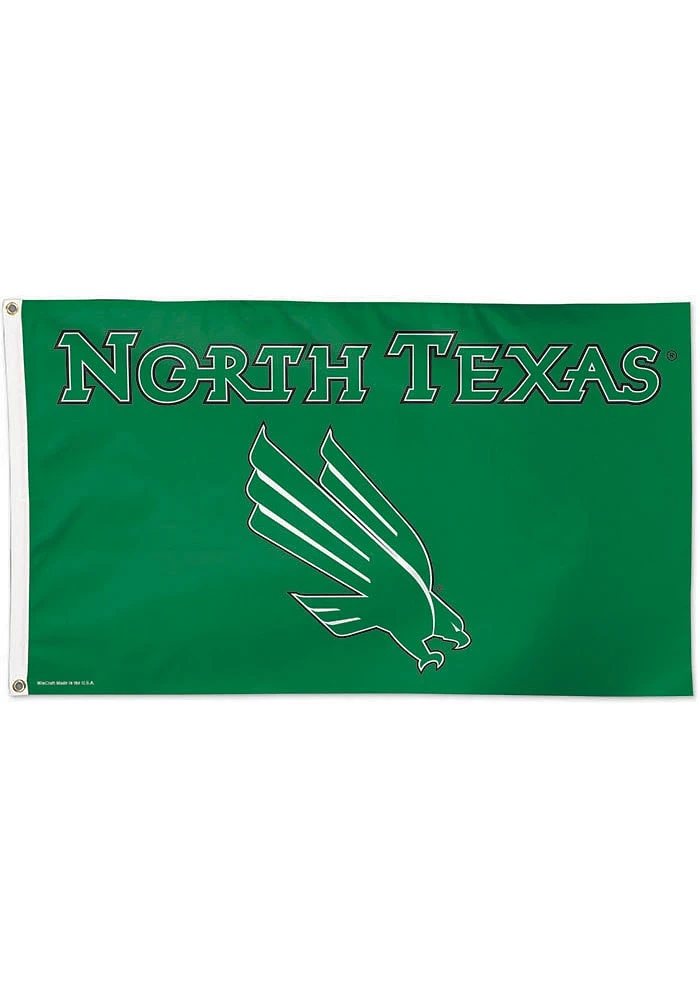 North Texas Mean Green 3x5 Deluxe Green Silk Screen Grommet Flag - Green