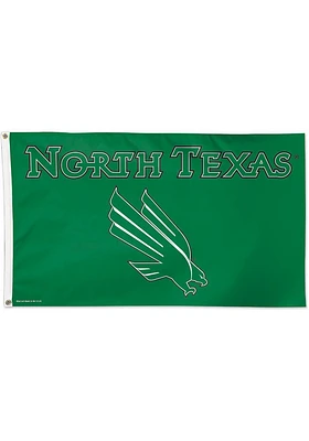 North Texas Mean Green 3x5 Deluxe Green Silk Screen Grommet Flag - Green