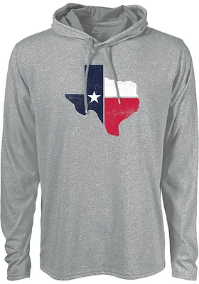 Texas Mens Grey Workhorse Long Sleeve Hoodie