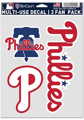 Philadelphia Phillies Triple Pack Auto Decal - Blue