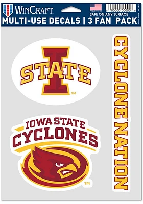 Iowa State Cyclones Triple Pack Auto Decal - Red
