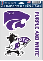 K-State Wildcats Triple Pack Auto Decal - Purple