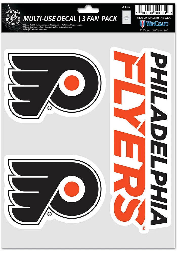 Philadelphia Flyers Triple Pack Auto Decal - Black