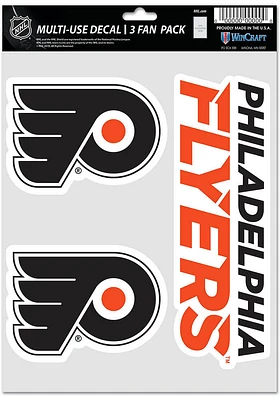 Philadelphia Flyers Triple Pack Auto Decal - Black