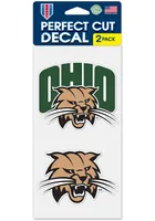 Ohio Bobcats 4x4 2 Pack Auto Decal - Green