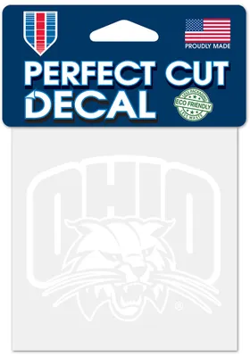 Ohio Bobcats 4x4 White Auto Decal - White