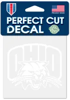 Ohio Bobcats 4x4 White Auto Decal - White