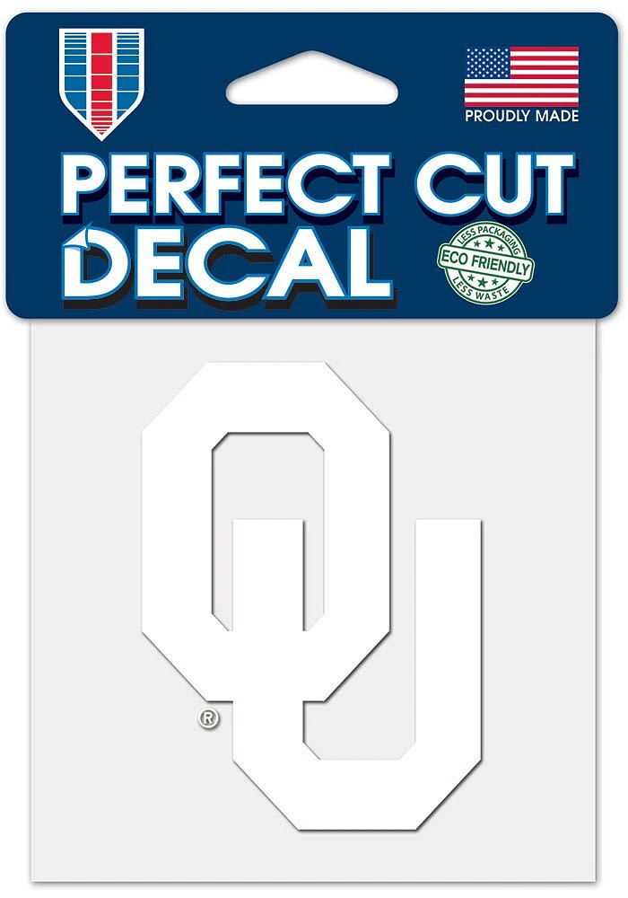 Oklahoma Sooners 4x4 White Auto Decal - White