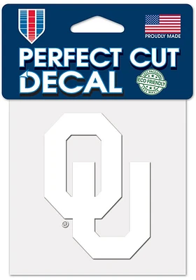 Oklahoma Sooners 4x4 White Auto Decal - White