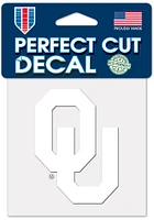 Oklahoma Sooners 4x4 White Auto Decal - White