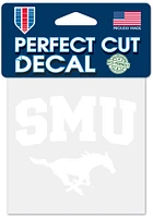 SMU Mustangs 4x4 White Auto Decal - White
