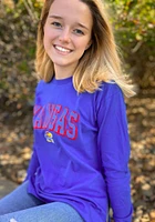 Kansas Jayhawks Womens Blue Gocup Side Zip LS Tee