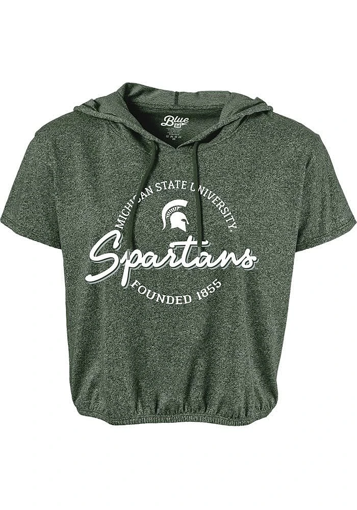 Michigan State Spartans Womens Green Clear Coat Hood Short Sleeve T-Shirt