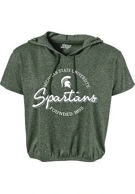 Michigan State Spartans Womens Green Clear Coat Hood Short Sleeve T-Shirt